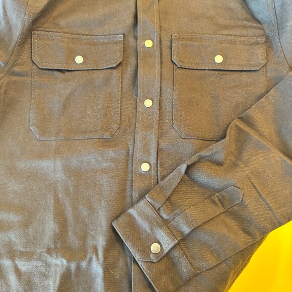 COS Twill Utility Overshirt Snap Front NWOT Brown sz M - Picture 3 of 4